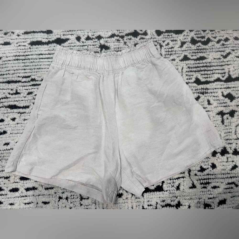 H&M Light Gray Linen Blend Trousers